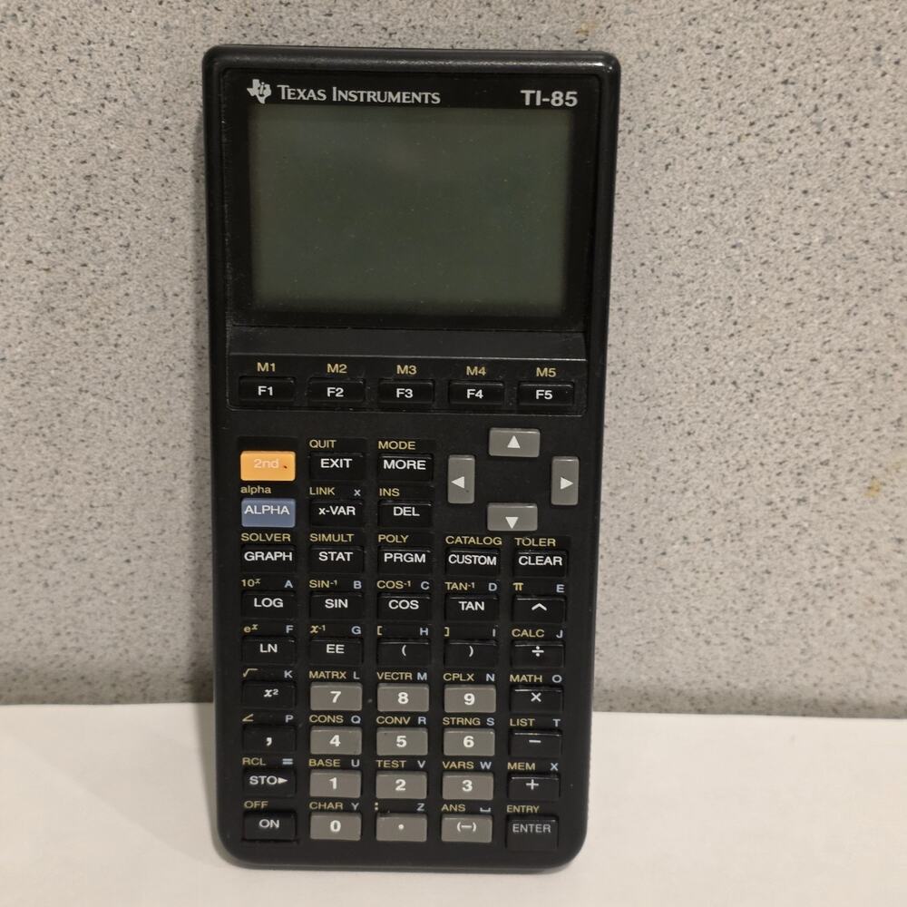 Texas Instruments TI-85 Graphing Calculator - Tested & Working - Black w/ Cover
